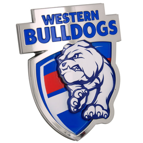 Western Bulldogs 3D Peel-N-Stick Chrome Car Badge Decal Coated Auto Sticker