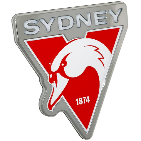 Sydney Swans 3D Peel-N-Stick Chrome Car Badge Decal Coated Auto Sticker