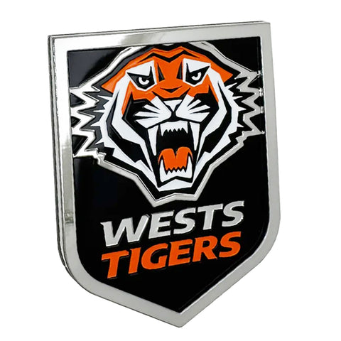 Wests Tigers NRL 3D Peel-N-Stick Chrome Car Badge