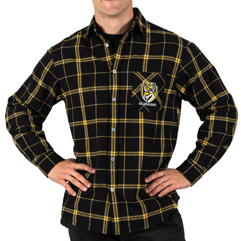 Richmond Tigers Mens Adults Mustang Flannel Shirt