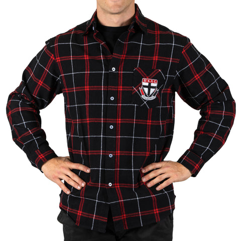 St Kilda Saints Mens Adults Mustang Flannel Shirt