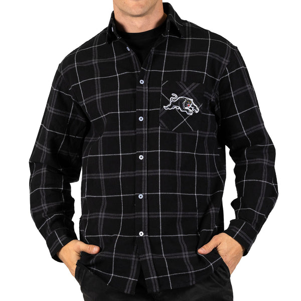Penrith Panthers NRL Mens Adults Mustang Flannel Shirt