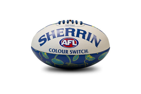 Sherrin AFL Auskick UV Activated Colour Switch Blue/White Football Size 2