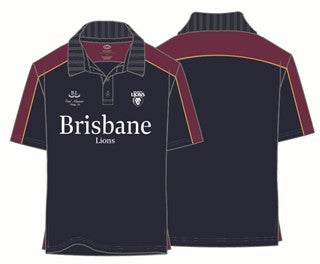 Brisbane Lions Mens Adults Multi Logo Polo Shirt