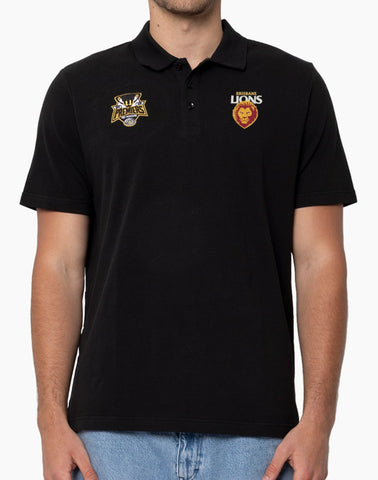 Brisbane Lions 2025 Premiers Mens Adults P1 Cup Polo Black