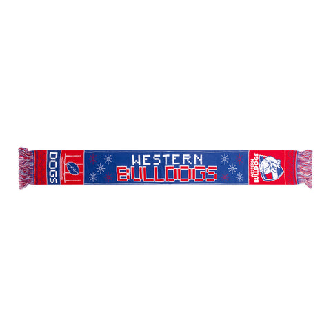 Western Bulldogs Mens Adults Winter Wonderland Ugly Scarf
