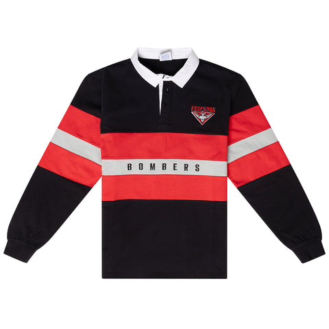 Essendon Bombers Mens Adults Paneled Rugby Top Polo