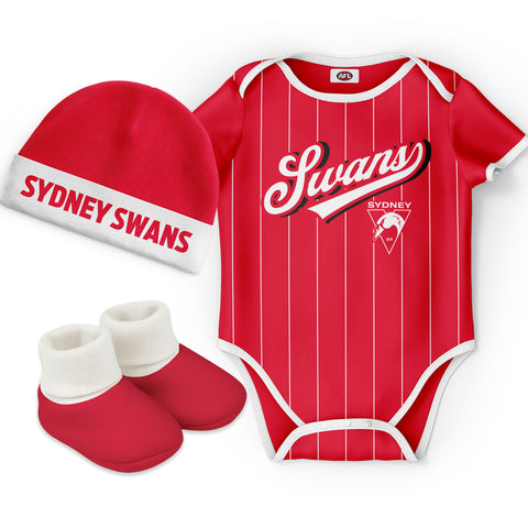 Sydney Swans 'Lullaby' Baby Romper Bodysuit 3pc Gift Set