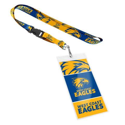 West Coast Eagles Lanyard with Card Pocket