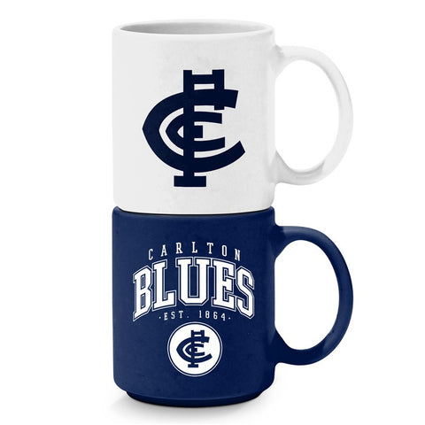 Carlton Blues Set of 2 Stackable Mugs