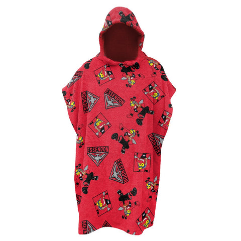 Essendon Bombers Kids Youth Hooded Beach Towel