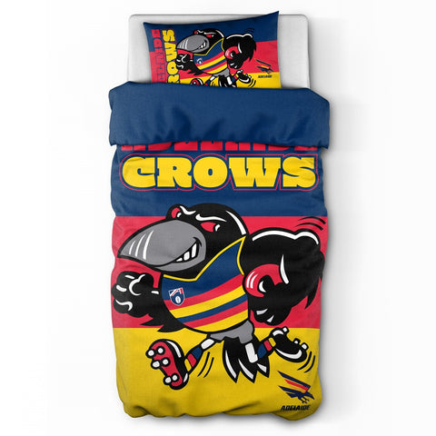 Adelaide Crows Mascot Single Quilt Doona Duvet Cover Pillowcase Set