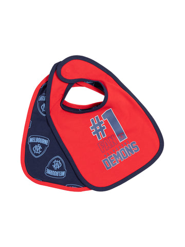 Melbourne Demons Babies Infants 2 Pack Bib Set