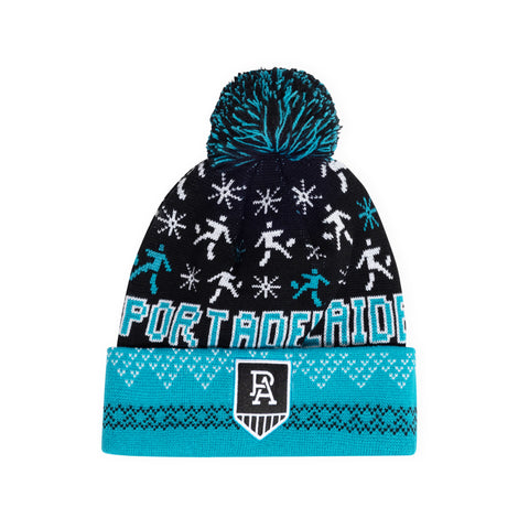 Port Adelaide Power Mens Adults Pom Pom Ugly Beanie