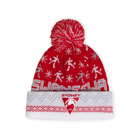 Sydney Swans Mens Adults Pom Pom Ugly Beanie