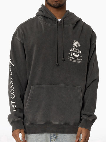 West Coast Eagles Mens Adults Acid Wash Hoodie