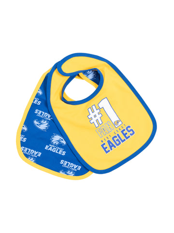 West Coast Eagles Babies Infants 2 Pack Bib Set