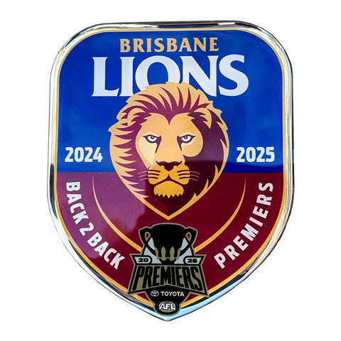 Brisbane Lions 2025 Premiers Premium Chrome Logo Decal Sticker