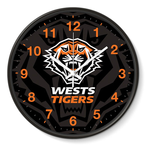Wests Tigers NRL 30cm Team Logo Wall Clock