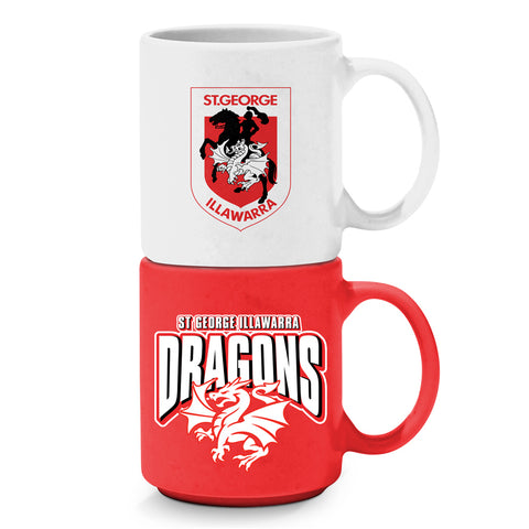 St George Dragons NRL Set of 2 Stackable Mugs