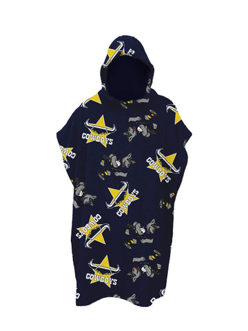 North Queensland Cowboys NRL Kids Youth Hooded Beach Towel
