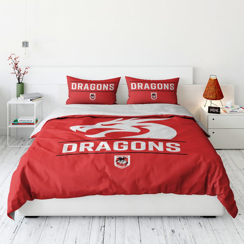 St George Dragons NRL Quilt Doona Duvet Cover Pillowcase Set