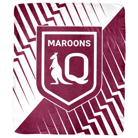 Queensland QLD Maroons State of Origin Coral Fleece Throw Rug