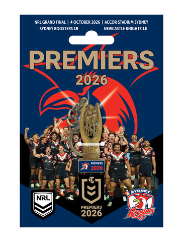 PREORDER - Sydney Roosters NRL 2026 Premiers Premiership 3D Trophy Keyring