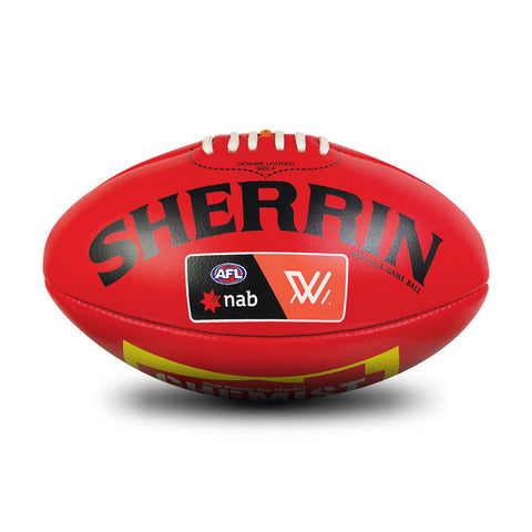 Sherrin Leather AFLW Replica Game Football Red size 4