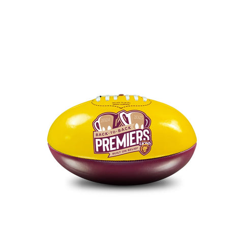 PREORDER - Brisbane Lions 2025 Premiers Sherrin PVC 20cm Mini Football