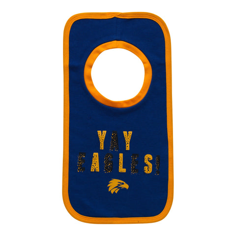 West Coast Eagles Babies Infants 2 Pack Bib Set