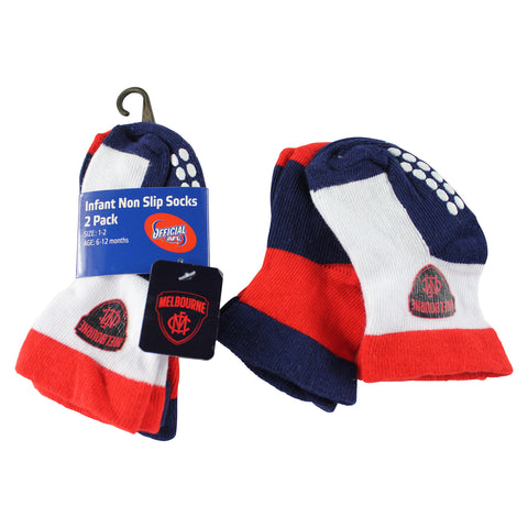Melbourne Demons Baby Infant Nonslip Crew Socks 2 pk - Spectator Sports Online