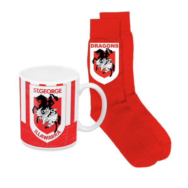 St George Dragons Nrl Heritage Mug And Socks Pack