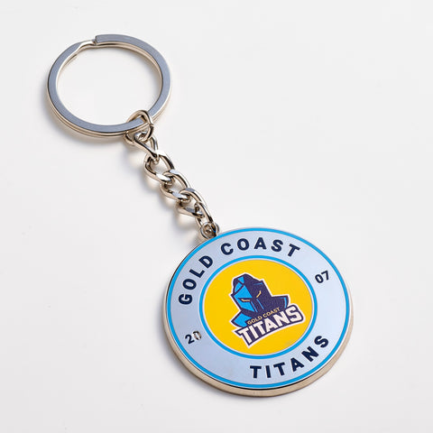 Gold Coast Titans NRL Round Logo Keyring
