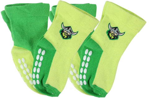 Canberra Raiders NRL Baby Infant Nonslip Crew Socks 2 pk