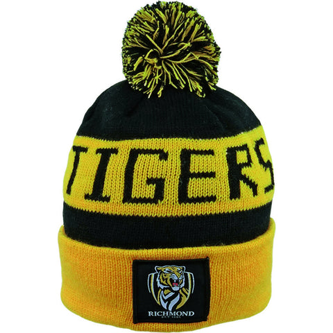 Richmond Tigers Pom Pom Bar Beanie