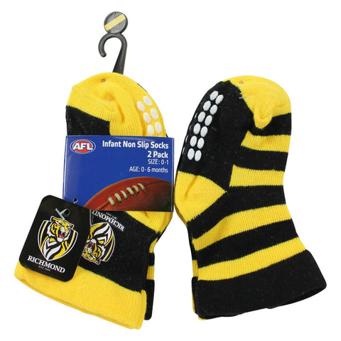 Richmond Tigers Baby Infant Nonslip Crew Socks 2 pk