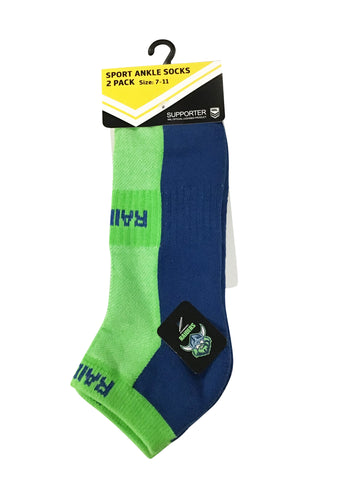 Canberra Raiders NRL High Performance Sport Ankle Socks 2pk