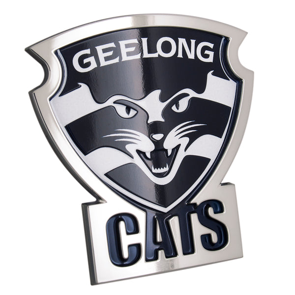 Geelong Cats 3D Peel-N-Stick Chrome Car Badge Decal Coated Auto Sticker