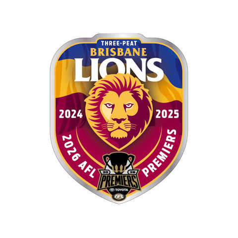 PREORDER - Brisbane Lions 2026 Premiers Premium Chrome Logo Decal Sticker