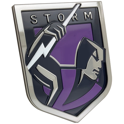 Melbourne Storm NRL 3D Peel-N-Stick Chrome Car Badge