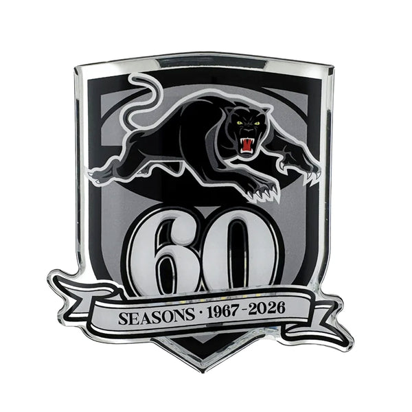 Penrith Panthers NRL 60th Year Anniversary Premium Chrome Logo Car Decal Sticker