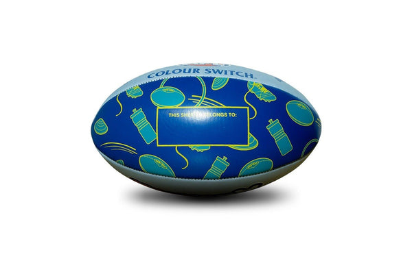 Sherrin AFL Auskick UV Activated Colour Switch Blue/White Football Size 2