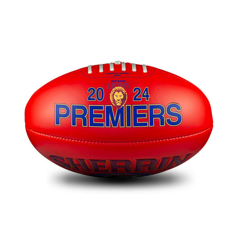 PREORDER - Brisbane Lions 2024 Premiers Sherrin PVC 20cm Mini Football