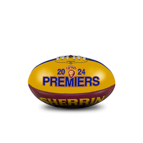 PREORDER - Brisbane Lions 2024 Premiers Sherrin Super Soft Touch Football size 3