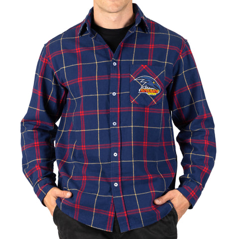 Adelaide Crows Mens Adults Mustang Flannel Shirt