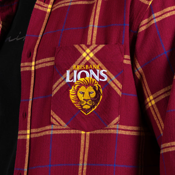 Brisbane Lions Mens Adults Mustang Flannel Shirt