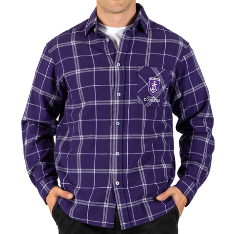 Fremantle Dockers Mens Adults Mustang Flannel Shirt