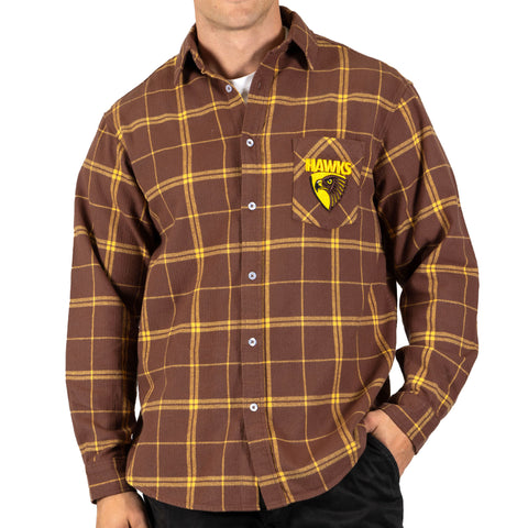 Hawthorn Hawks Mens Adults Mustang Flannel Shirt