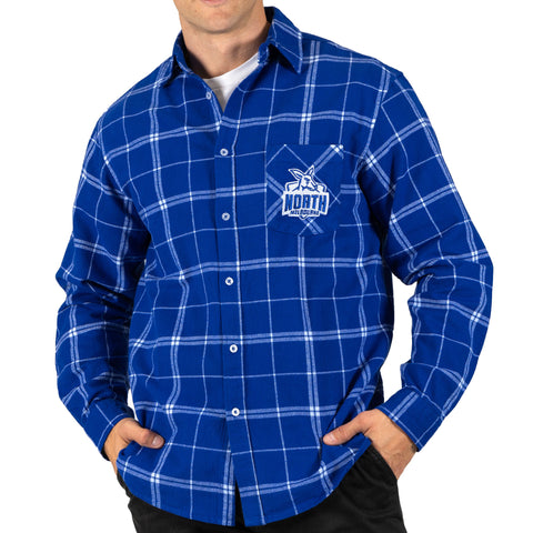 North Melbourne Kangaroos Mens Adults Mustang Flannel Shirt